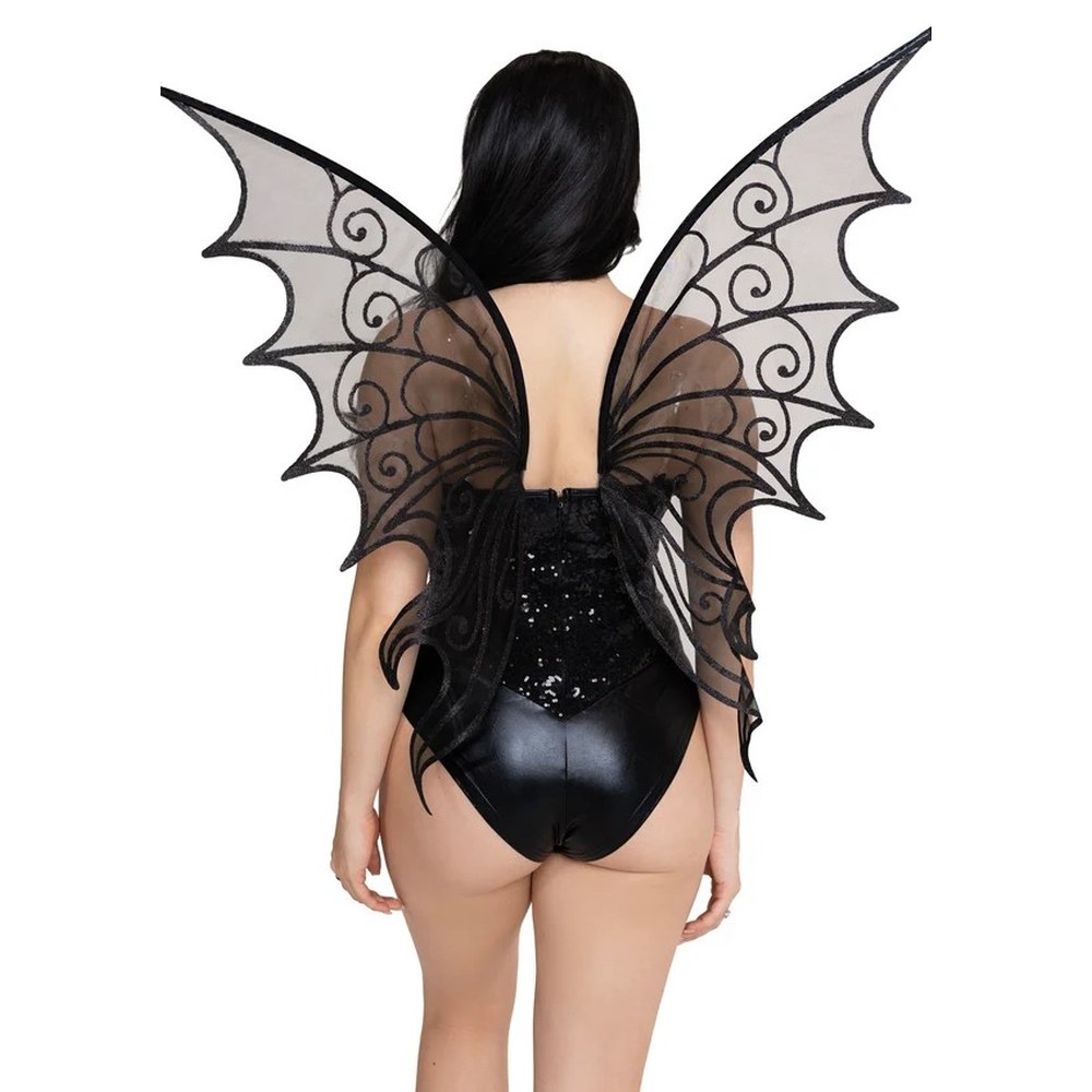 Leg Avenue - Glitter Strapless Pixie Les ailes - Noir